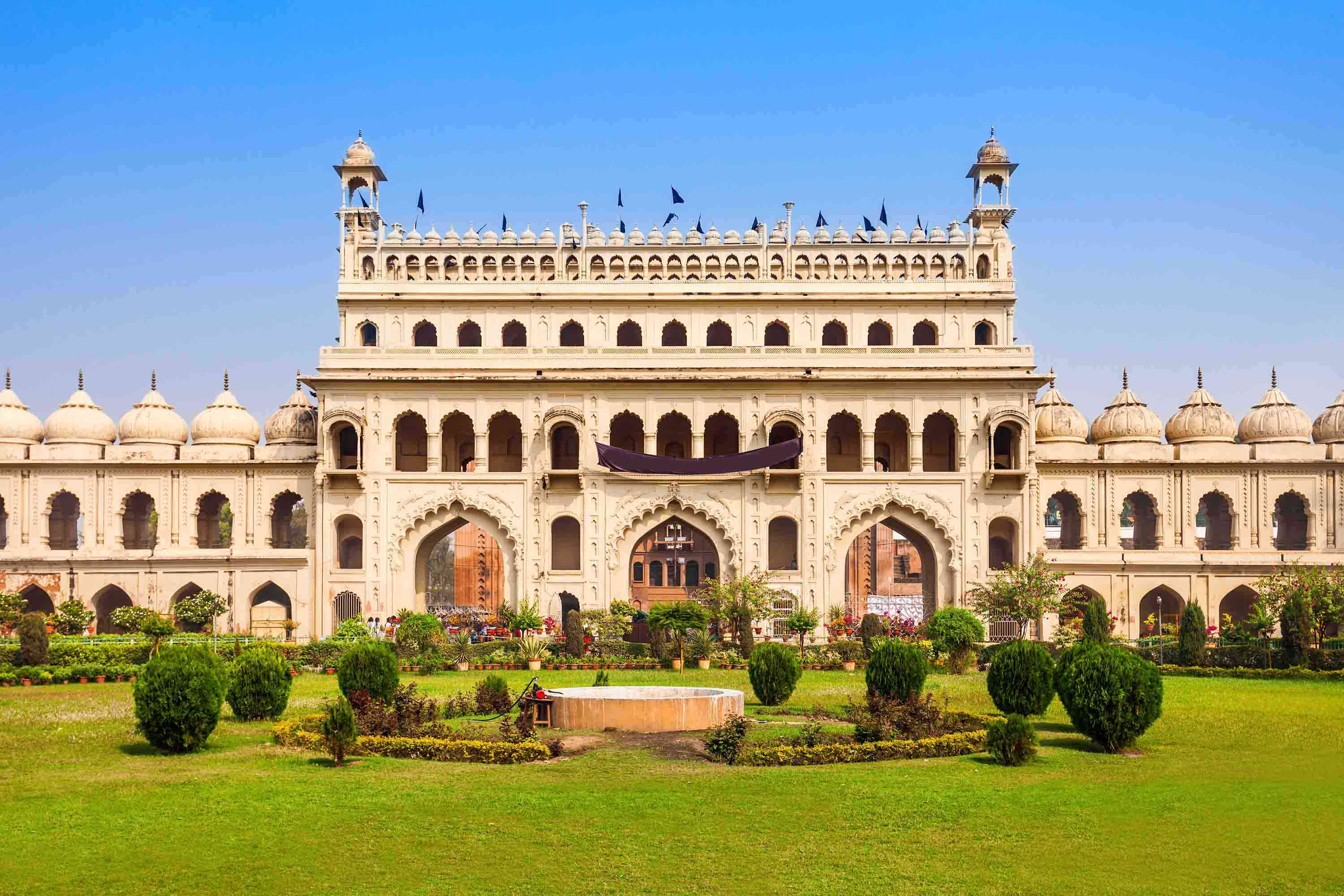 Historic Bara Imambara in Lucknow, an iconic Mughal architectural monument and famous tourist attraction in Uttar Pradesh, India.